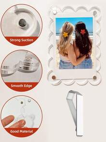 Nuova molletta magnetica per foto da parasole auto, cornice magnetica trasparente in acrilico universale per frigorifero, molletta per cornice foto da parasole auto, cornice foto personalizzata fai-da-te per decorazione auto, regalo per coppie, molletta per cornice foto commemorativa per animali domestici e famiglia - onda - Visualizzare 8