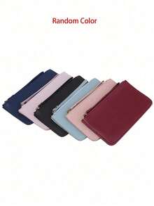 Cartera y tarjetero de PU personalizado con ranuras para tarjetas y correa de muñeca, adecuado para uso casual diario (color de cremallera aleatorio) - Ver 7