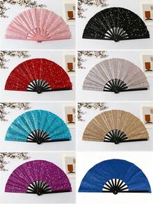 Personalized Photo Handheld Fan, Customized Bamboo Wood Folding Fan, Suitable For Weddings, Dance Events, Parties, As Well As Cosplay, Salon, Concerts And Other Special Occasions Decorative Gift - Multicolor - View 9