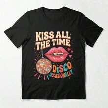 Harry Style Essential T-Shirt Kiss All The Time Disco Occasionally Disco Ball Love On Tour 4, Men's Summer Blusas CasualesPlayeras De MujerBlusas - Schwarz - Übersicht 1