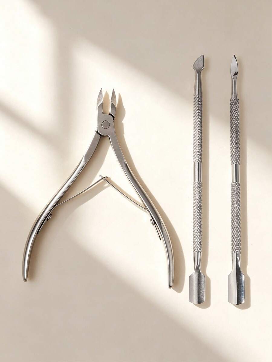 3pcs/2pcs/1pc Alat Perawatan Kuku Multifungsi, Gunting Kutikula Stainless Steel + Pendorong Kuku, Penggunaan di Rumah, Perjalanan, Salon, Set yang Istimewa, Hadiah untuk Wanita, Hadiah Liburan