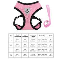 1PC Cat Harness And Leash For Walking, Escape-Proof Soft Adjustable Cat Vest Harness, Easy Control Breathable Reflective Striped Jacket, Black - Pink - View 3