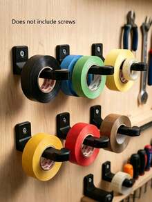 6 piezas/3 piezas/1 pieza Dispensador de cinta de pared resistente, Estante de almacenamiento de dispensador de cinta montado en la pared, Estante de almacenamiento, Estante de almacenamiento a prueba de óxido, Ganchos, Adecuado para cinta washi, Estudio, Sala de manualidades, Gestión de herramientas de garaje, Cocina, Oficina y talla grande - A - Ver 1
