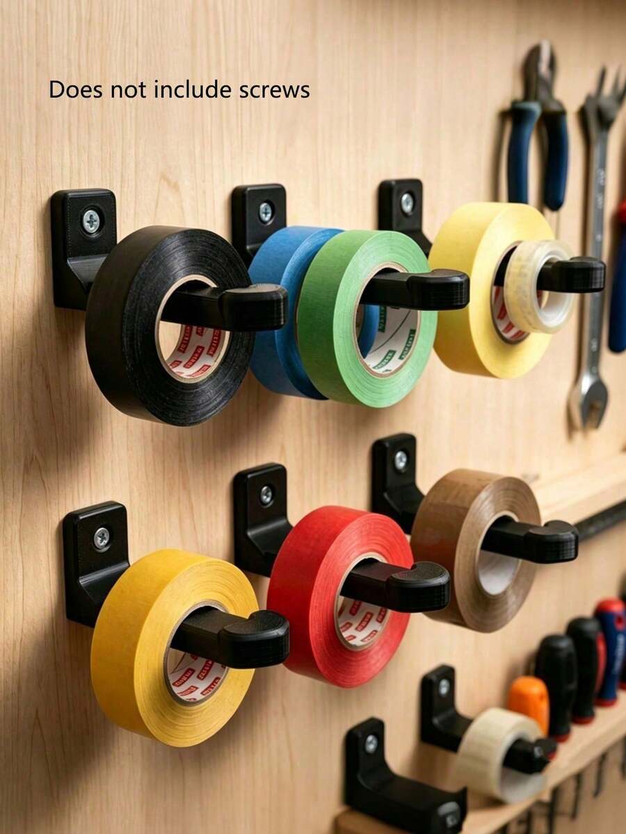 6 piezas/3 piezas/1 pieza Dispensador de cinta de pared resistente, Estante de almacenamiento de dispensador de cinta montado en la pared, Estante de almacenamiento, Estante de almacenamiento a prueba de óxido, Ganchos, Adecuado para cinta washi, Estudio, Sala de manualidades, Gestión de herramientas de garaje, Cocina, Oficina y talla grande - A - Ver 1