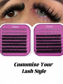 316/296pcs, D Curl, Lash Extension Kit DIY, 80D, 100D, Bottom, Color Lash Clusters Eyelash Extension Kit, Lightweight, Reusable, With Lash Bond And Seal, Tweezers, Suitable For DIY To Create Eyelash MakeupSuitable For Daily Use - Black - View 11