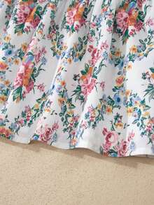 Acelitt Women's Colorful Ditsy Floral Print Camisole Top With Ruffle Umbrella Hem - Multicolor - View 9