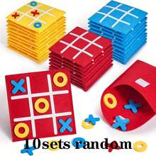 1/10組彩色毛氈井字棋迷你桌遊，隨機組合，趣味桌遊，教室活動道具，有趣的室內遊戲之夜活動禮物，派對遊戲與活動用品 - 多色 - 查看 7