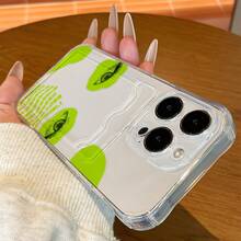 [24h Shipping From DE/FR/ES]Artistic Human Face Design Phone Case With Card Holder, Compatible With  16/16 Pro/16 Pro Max, Holds Cards And Photos, Fits  15/14/13/12/11, Transparent Four-Corner Reinforced Anti-Drop Full-Body Protective Casethe Perfect Present - A - View 3