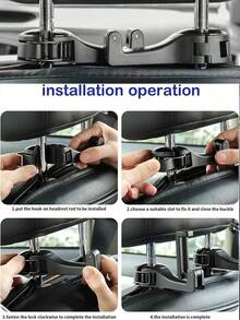 Car Rear Seat Headrest Rotating Telescopic Adjustable Bracket Phone Tablet Holder - Upgraded Version (black) - View 6