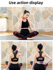 1pc PVC Portable 6.5cm Hedgehog Massage Ball Soft & Hard Spikes For Foot, Hand, Back Muscle Relaxation, Yoga, Stress Relief, Sensory Training Toy - Purple - View 4