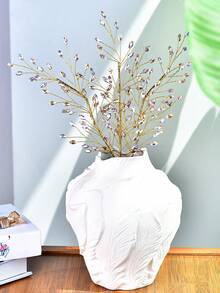 1Pc Fashionable Colorful Rhinestone Flower Branch Simulation Flower Elegant Pine Branch Design Artificial Flower Creative Handheld Flower Festival Gift Bouquet Suitable For Home Desktop Wedding Decoration - Iridescent - View 2