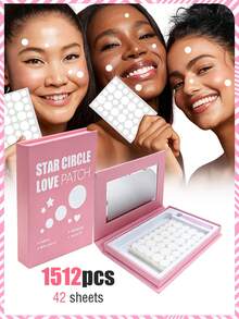 (1512pcs/42 Sheets) Gift Box Set, Cute Round Stickers, Ultra-Thin Design, Suitable For Face And Body Use, Essential For Photography And Face Painting, Suitable For Various Parties, Gatherings And Entertainment Activities, (864/432/216/108/36pcs) - Clear - View 1