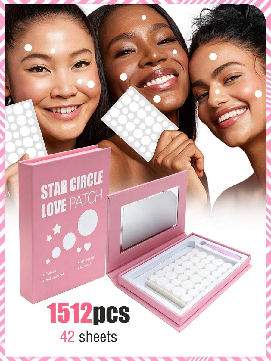 (1512pcs/42 Sheets) Gift Box Set, Cute Round Stickers, Ultra-Thin Design, Suitable For Face And Body Use, Essential For Photography And Face Painting, Suitable For Various Parties, Gatherings And Entertainment Activities, (864/432/216/108/36pcs) - Clear - View 1