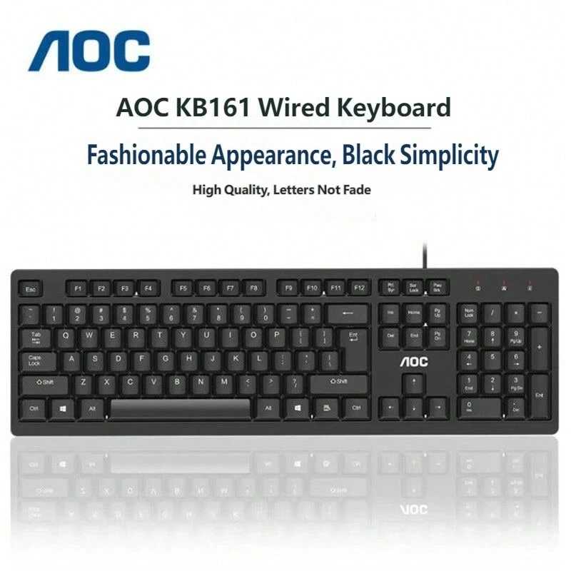 AOC KB161 Black Keyboard Wired Keyboard And Mouse Set For Computer Laptop Home Office Keyboard - View 1