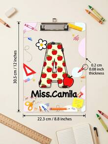 1pc Personalized Educator Clipboard, Durable HDPE Board With 26 Letters And Fun Stationery Elements, Suitable For Back To School And Year-End Classroom Stationery Gift, Ideal For Teachers, Teaching Assistants, Mentors, Lecturers, Coaches, Trainers, Administrative Staff And Office Workers - Multicolor - View 11