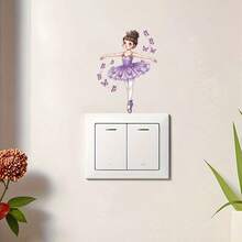 Lovely Little Girl PVC Wall Stickers Easy Install, Pretty Switch Decor For Kids Room & Kindergarten - Multicolor - View 7
