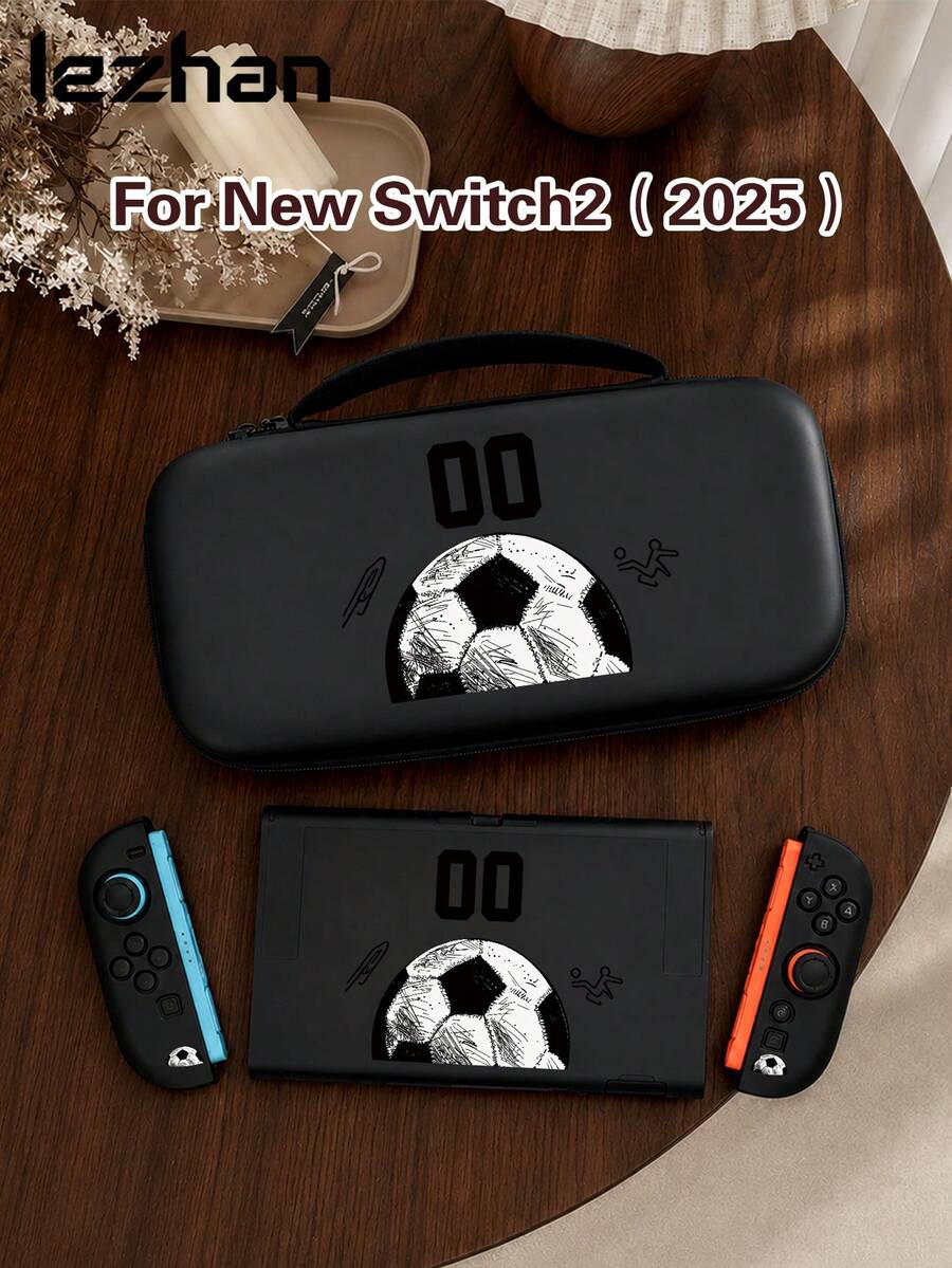 1 peça Capa Protetora com Padrão de Impressão da de Futebol, Compatível com Novo Switch 2.ª Geração (2025), Switch NS/Switch OLED, Adequada para Acessórios da Consola de Jogos Switch 2, Conjunto Completo, Bolsa de Arrumação, Capa Protetora Switch, Presente Romântico para Jogadores de Switch - Multicolorido - Ver 1