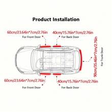 9pcs Black Car Door Sill Protector Strip, Universal Modified Car Sport Foot Pedal Anti-Scratch Door Step Decorative Protection Strip, Car Interior Decoration - A - View 10