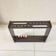 12 Hole Vertical Billiard Club Stand, Golf Display Stand, Premium Metal Golf Push Rod Stand, 28.74 * 6.69 * 22.05 Inches - Dark Brown - View 5