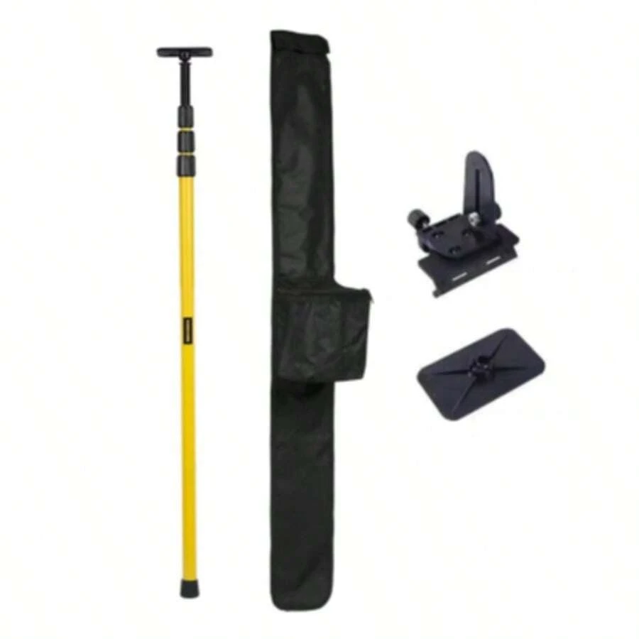 3M Telescoping Level Staff Pole, Quick Lock Iron Alloy With Universal Mount And Carry Bag - A - View 1