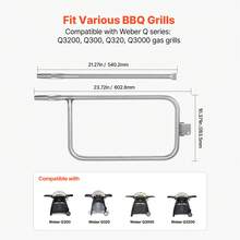 Grill Burner Tube For Weber Q3200, Q300 (2013 & Earlier), Q320, Q3000 (2014 & Newer), 23.75 Inch 304 Stainless Steel Tube Burner For Weber 404341, 57060001, 586002, Replacement Part 60036, 80385 - 23.75 Inches - View 2