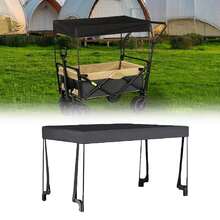 Universal Wagon Cart Awning Canopy Attachment, Water Resistant Oxford Fabric Sun Shade Cover, Easy Install Foldable Shade Top Fits Most Garden Trolley, Outdoor Sun Accessory For Camping Picnic Beach Backyard - Black - View 1