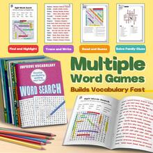 Word Search And Vocabulary Activity Book Set For Kids – A Multi-Theme English Learning Collection That Combines Word Search Puzzles, Hidden Phrase Activities, Fill-In-The-Word Practice, Clue-Based Guessing, And Themed Vocabulary Challenges Back To School - Word Search and Vocabulary Activity - View 4