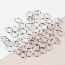 50個 6-20mm 金屬圓形開口鑰匙圈，雙環鑰匙圈連接件，適用於手工DIY鑰匙圈、狗項圈、鑰匙圈珠寶配件 - 雙圈環 - 查看 1