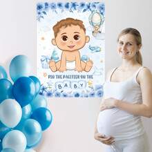 Pin The Pacifier On The Baby Game, Baby Shower Game Set With Poster Stickers Blindfold Party Supplies Gender Reveal Party Game Baby Shower Party Game - Blue - View 4