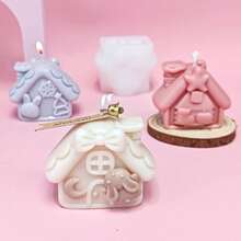 卡通聖誕房屋香氛蠟燭矽膠模具 DIY 聖誕節裝飾模具 - 小房子 - 查看 5