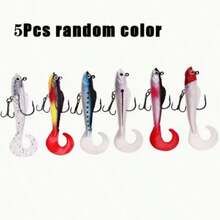 Umpan Lunak Bass Lead Head Hook, 6 Paket 6 Warna Umpan Plastik, Cocok Untuk Memancing di Air Asin/Air Tawar - MultiWarna - View 19