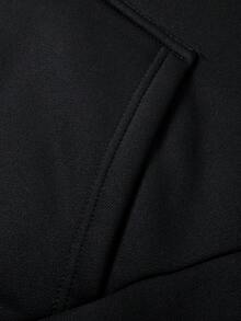 Men's Autumn/Winter Daily Commute Fashion Casual Minimalist Versatile Sweatshirt Hoodie - Black - View 4