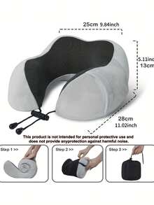 1/2pcs U-Shaped Memory Foam Neck Pillow, Multiple Options, Portable Travel Nap Pillow, Slow Rebound Neck Pillow, Office Nap Essential, Airplane Travel Neck Pillow, Detachable Machine Washable, With Storage Bag, Neck Support, Slow Rebound Support Travel Pillow - Multicolor - View 6