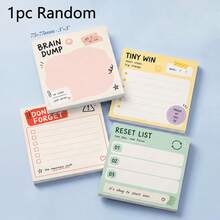 1pc Random/4pcs Aesthetic Pastel To Do List Sticky Notes, Cute Positive Slogan With Checkbox,"Brain Dump, Tiny Win, Reset List ,Don't Forget ",Suitable For Planner Journal Office School, Motivational Stationery Gift For Students Workers - one-size - View 13