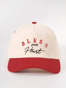 1pc Outdoor Embroidered BLESS Colorblock Baseball Cap, Adjustable Sun Protection Casual Hat, Suitable For Spring/Autumn Travel, Fashionable Versatile Sun Hat For Men, Y2K Style Youth Cap - Baseball Cap - View 18