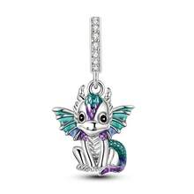 1pc Silver Plated Animal Series Forest Elephant Tiger Lion Dinosaur Zebra Sloth Rabbit Panda Pendant Beads Suitable For Bracelet Bangle Necklace Beads Suitable For DIY Jewelry Making Human And Nature Theme Beads - Silver - View 12