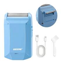 WEEME Wireless Electric Shaver, Professional USB-C Rechargeable Men's Razor With Sideburn Trimmer, Suitable For Daily Grooming, Travel And Store: Business Travel Shaver - Blue - View 9