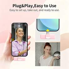 Wireless Clip-On Microphone, Mini Portable Clip Microphone With Automatic Noise Cancellation And 40mAh Rechargeable Battery, Plug And Play, Suitable For Live Streaming, Video Recording, Interview, Vlog - View 3