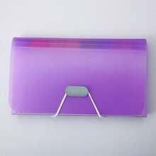 1pc Candy Color A6 Mini 13-Slot Accordion Folder Multi-Layer Document Organizer File Holder - A - View 9