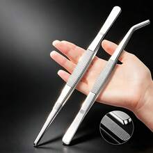 1pc/2pcs Stainless Steel Precision Tweezers, Straight & Curved Pointed Anti-Slip Serrated Tweezers, Aquarium Plant Jewelry Craft Lab Tool Set - Tweezers - View 3