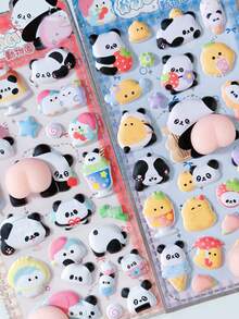 Stiker Panda Busa 3D Kelinci Lucu, Stiker Perekat, Cocok untuk Scrapbooking, Kerajinan DIY & Dekorasi, Stiker Dekoratif Kartun - MultiWarna - View 4
