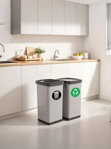 1 Set And Non- Waste Bin Classification Stickers, Waterproof Self-Adhesive Material, Suitable For Indoor And Outdoor Use, Applicable For Home, Community Property Waste Bins, Used For Waste Disposal, Dumping And Classification Reminder Labels - Multicolor - View 3