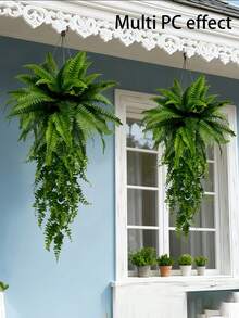 Set di piante artificiali appese con felci e fiori - Verde finto fai-da-te 51cm/75cm, adatto per decorazione di casa, giardino, patio (3 pezzi) - Green  Group - Visualizzare 6