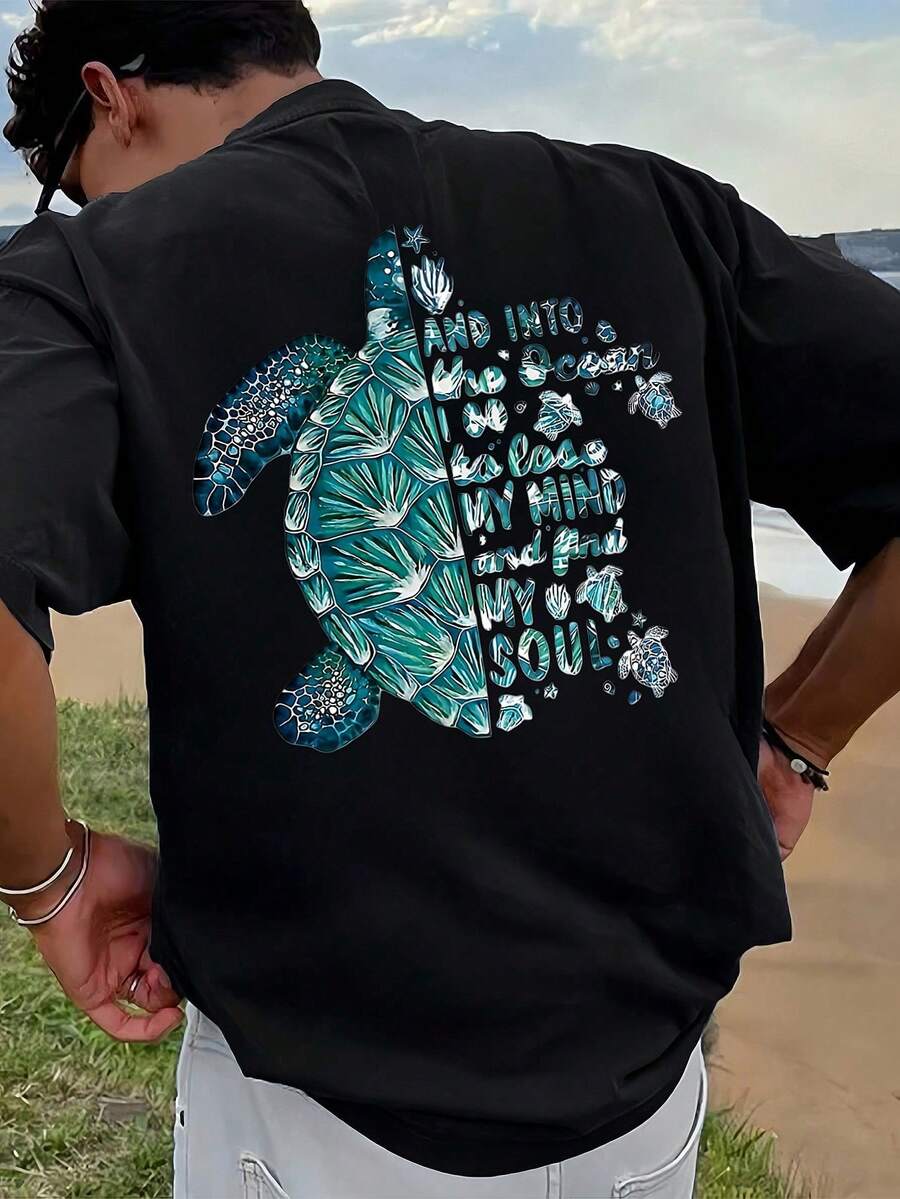Men T-Shirts - 黑色 - 查看 1