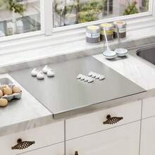 1pc High-Quality Stainless Steel Cutting Board Durable And Mildew-Proof Cutting Surface, Essential Kitchen Tool For Home Chefs And Cooking Enthusiasts, Stainless Steel Chopping Board For Meat, Bread, Vegetables, And Fruit Cutting, Home Cutting Board - Silver - View 1