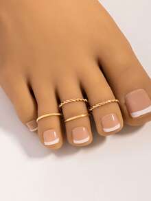 1 Set Anello Minimalista Dorato Elegante Personalizzato con Linea a Cuore, Regalo per Vacanze al Mare e Festività - Dorato - Visualizzare 7