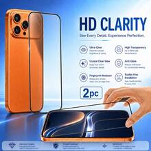 XINHONGYU 2片裝高畫質鋼化玻璃螢幕保護貼，相容 iPhone 17 Pro Max，9D 高畫質透明鋼化玻璃保護貼，全螢幕覆蓋鋼化玻璃膜，9H+ 硬度，相容 iPhone 17 Pro，9H 9D 保護玻璃，高畫質玻璃螢幕保護貼 - 無色 - 查看 34