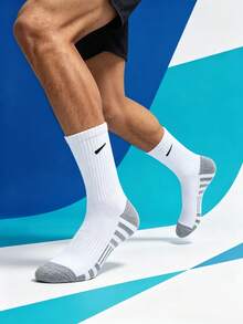 1/5/10/20 Pairs Men's Mid-Calf Sports Socks, Outdoor Fitness Running Socks, Basketball Socks - Multicolor - View 6