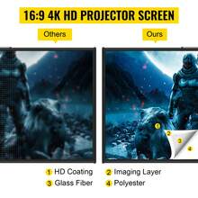 Tripod Projector Screen With Stand 80 Inch 16:9 4K HD Projection Screen Stand Wrinkle-Free Height Adjustable Portable Screen For Projector Indoor & Outdoor For Movie, Home Cinema, Gaming, Office - View 2