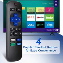 Control remoto de repuesto para --L-Onn---Westinghouse-Insignia-Ele Ment Ro&Ku TV - Negro - Ver 6
